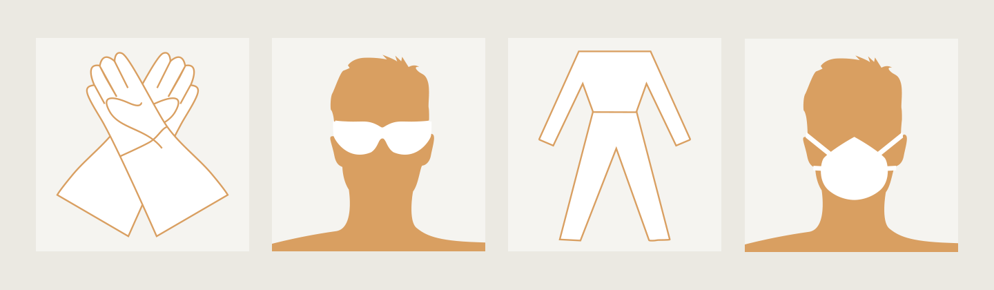 Terrassbeisfjerner - verneutstyr symboler