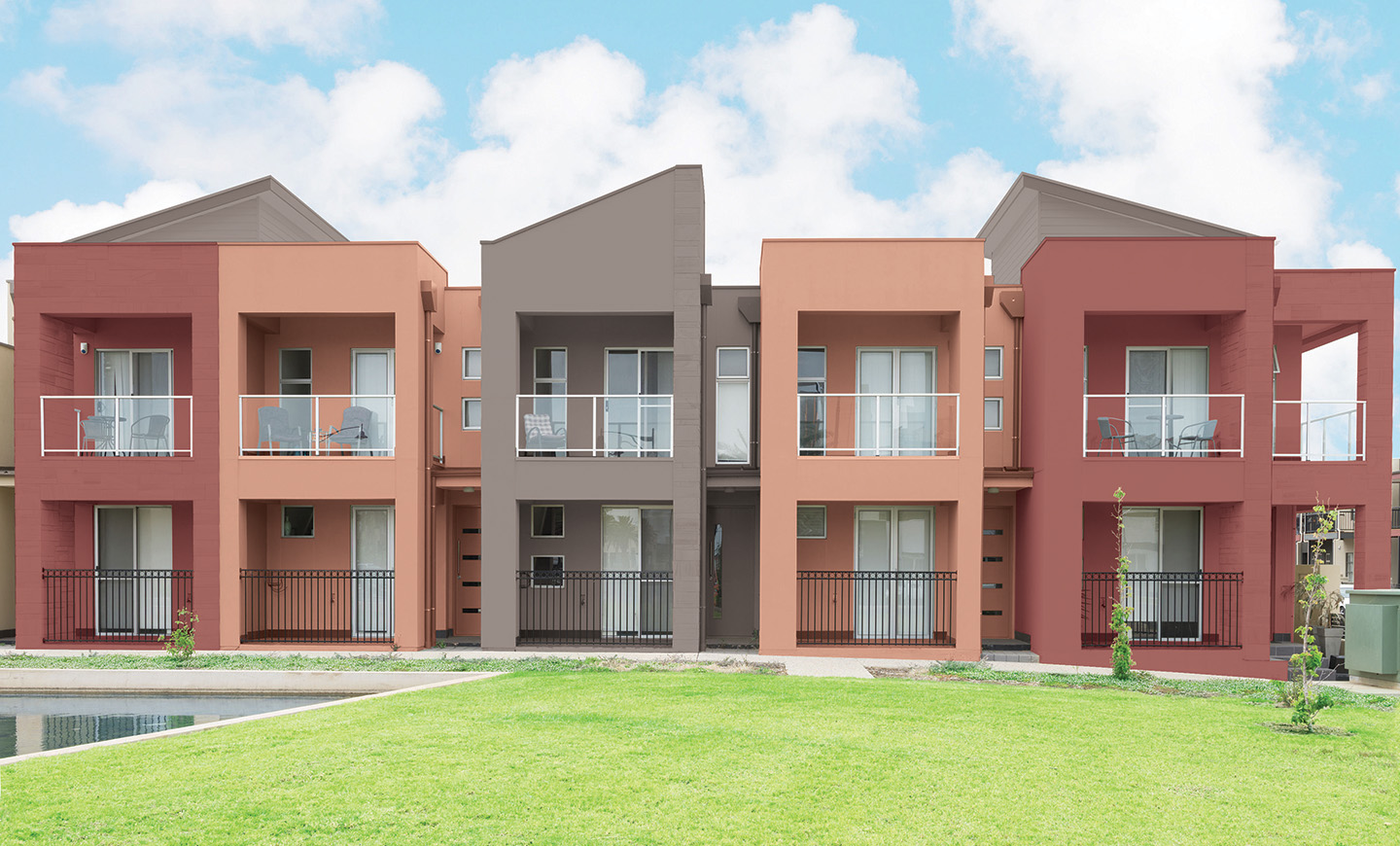 Colourful house facades