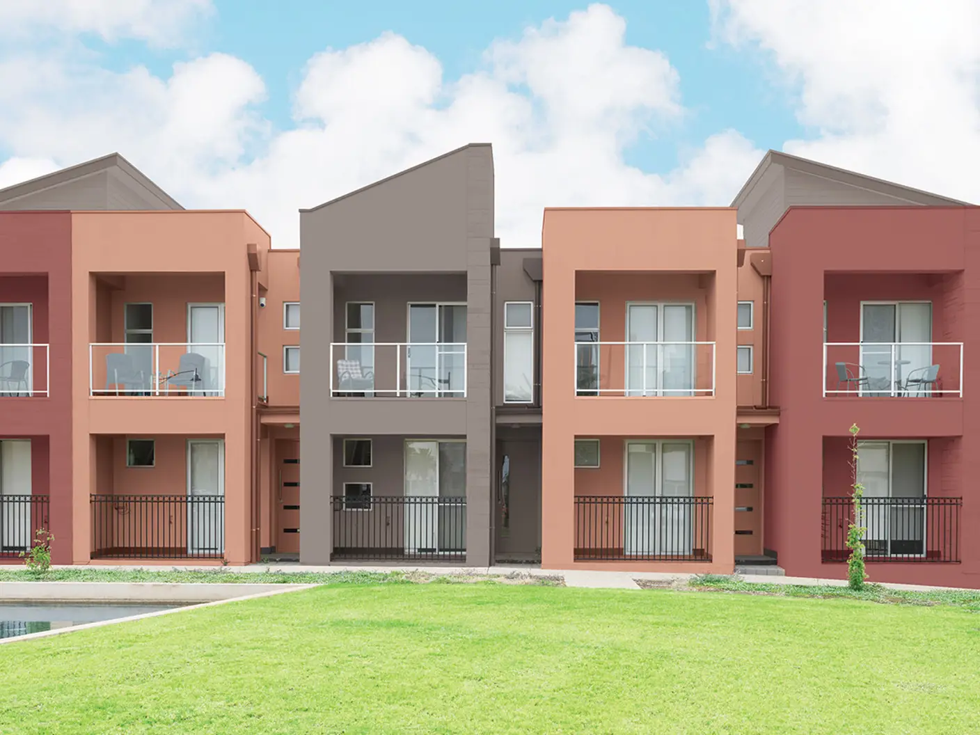 Colourful house facades