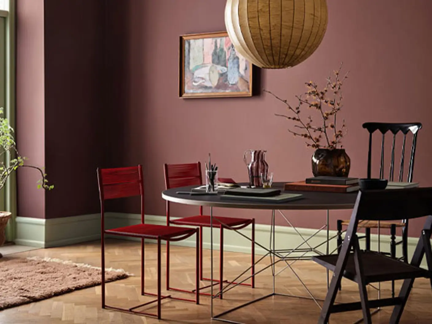Moderm room with room painted in Jotun colour