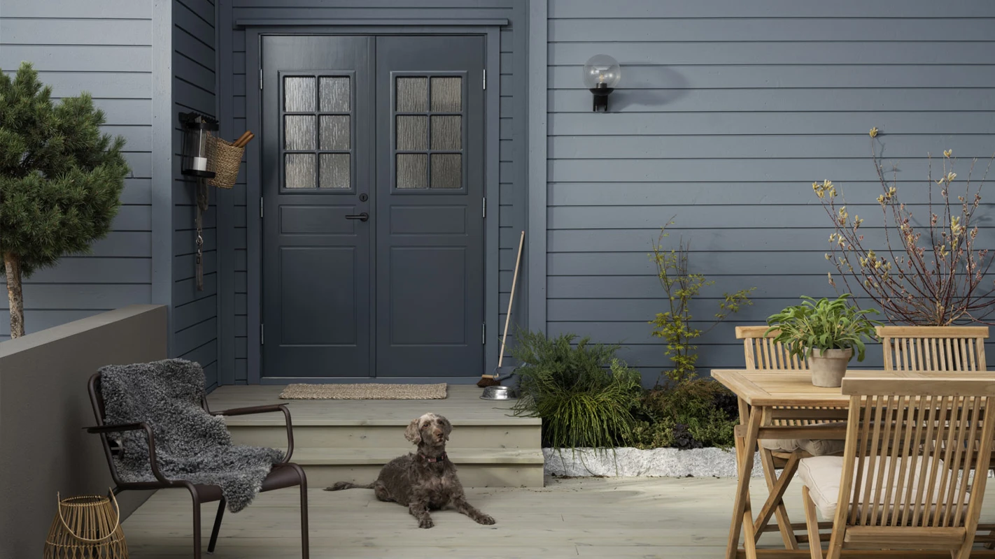 Blå  utendørsfarger