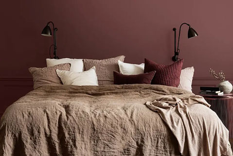 Dark and moody bedroom colours