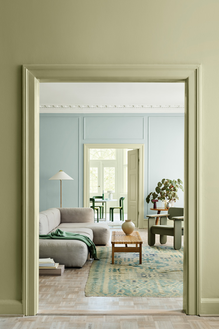 Jotun 8596 Sunny Green - 6167 Spring Breeze - 9918 Klassisk Hvit