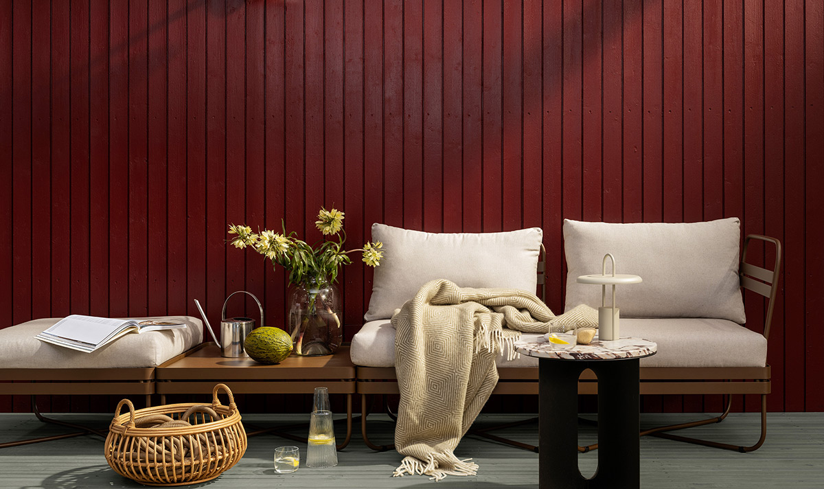 Drygolin Optimal på vegg foran uteplass